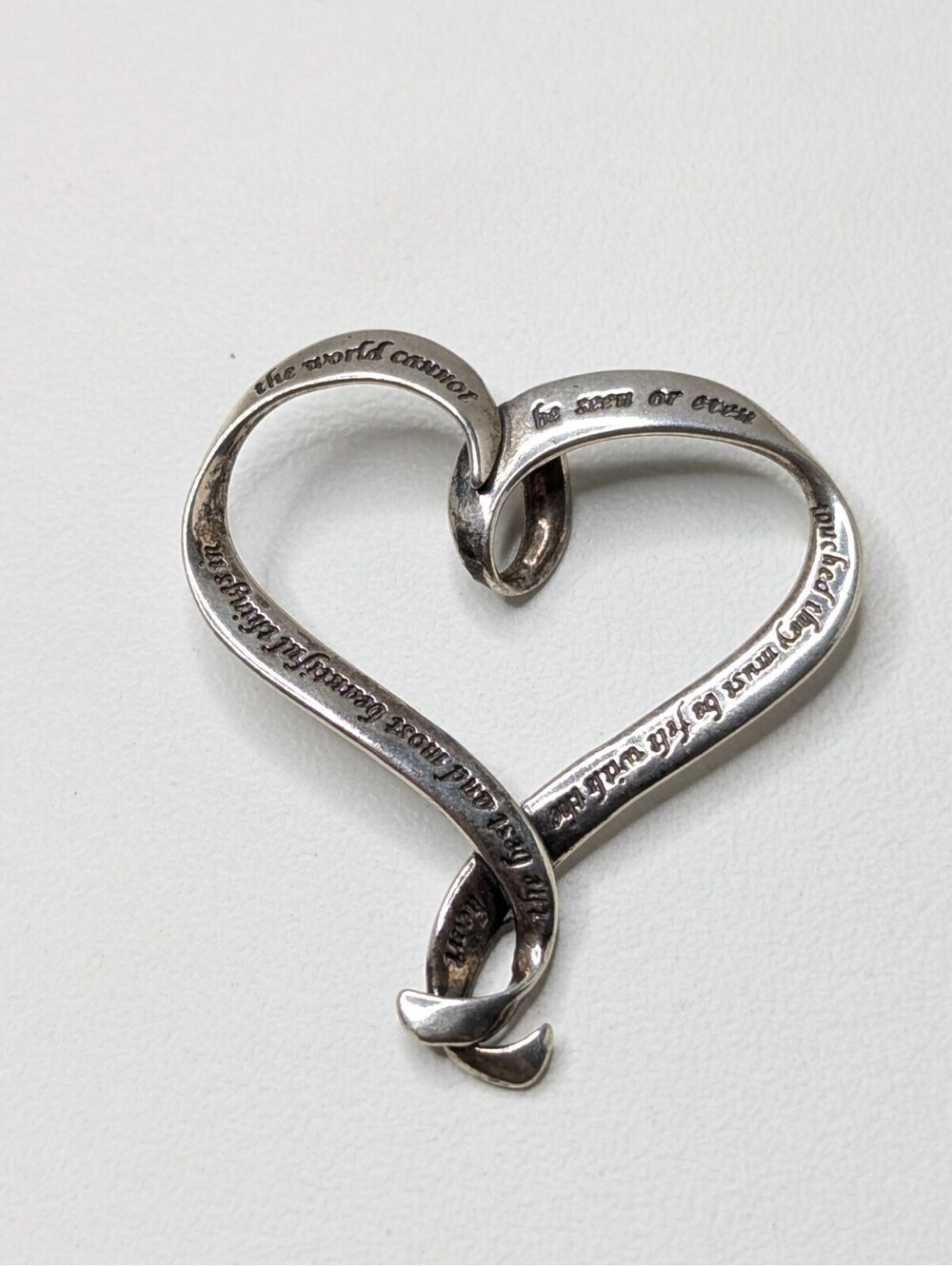 925 Pendant Laurel Elliot Sterling Silver Heart Pendant Helen Keller Quote 4.9g - Picture 2 of 11